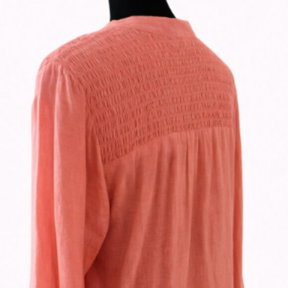 CJ Banks Coral Smocked Shoulder Blouse – Size XL - Picture 4 of 7